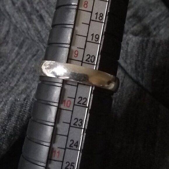 HUGE! Minimalist Maligano Jasper Ring 925 Sz 9.25! Sandy Beige Gray Color Scheme - Picture 11 of 12